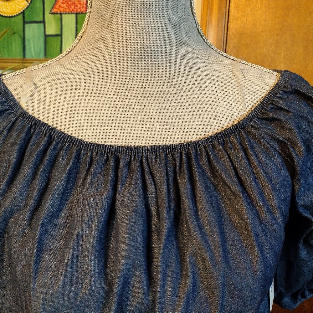 BP. Nordstrom Women's Lightweight Jean Off The Shoulder Dress Sz XXS